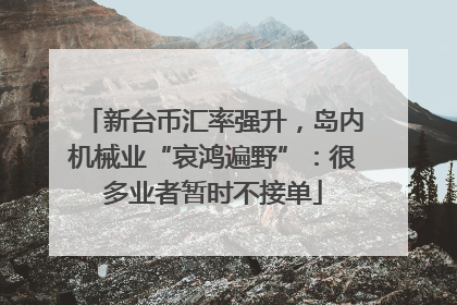 新台币汇率强升，岛内机械业“哀鸿遍野”：很多业者暂时不接单